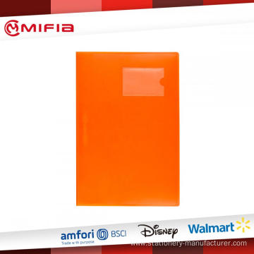 PP fastener clip folder with Name Card Pocket in Orange Colour